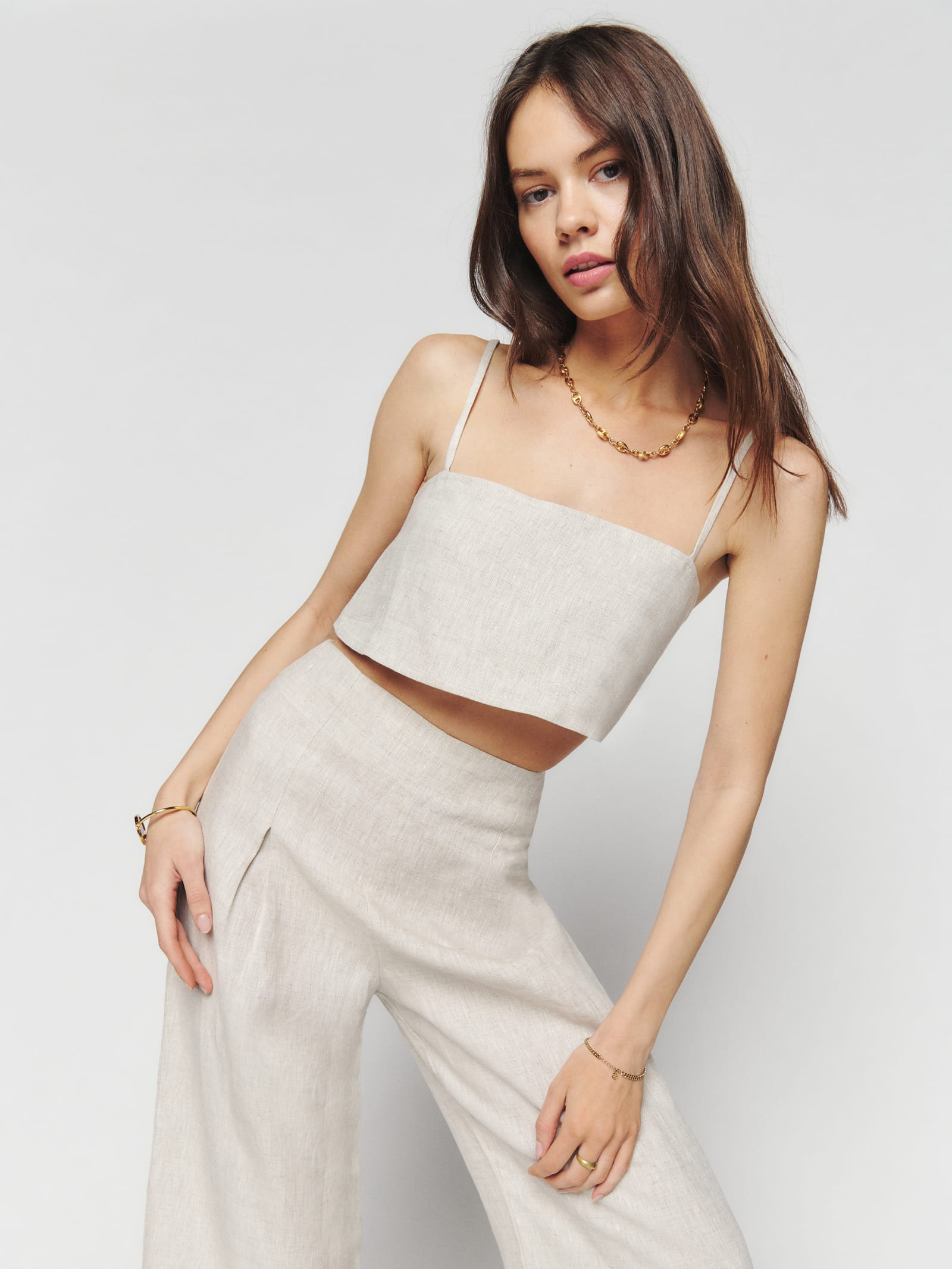 Cleo Linen Two Piece | Reformation (Global)
