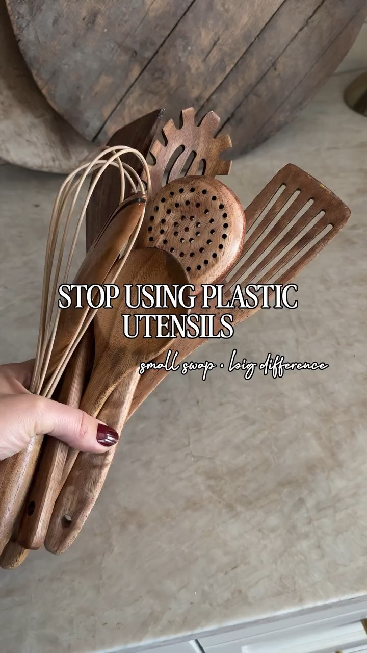 One of the easiest ways to make a kitchen feel warmer and more elevated? Swapping out plastic utensils for teak wood ones. Such a small change but it instantly makes everything feel more intentional.

These are the ones I’ve been using lately and they look so good sitting out on the counter ✨
@Walmart

#LTKSaleAlert #LTKHome