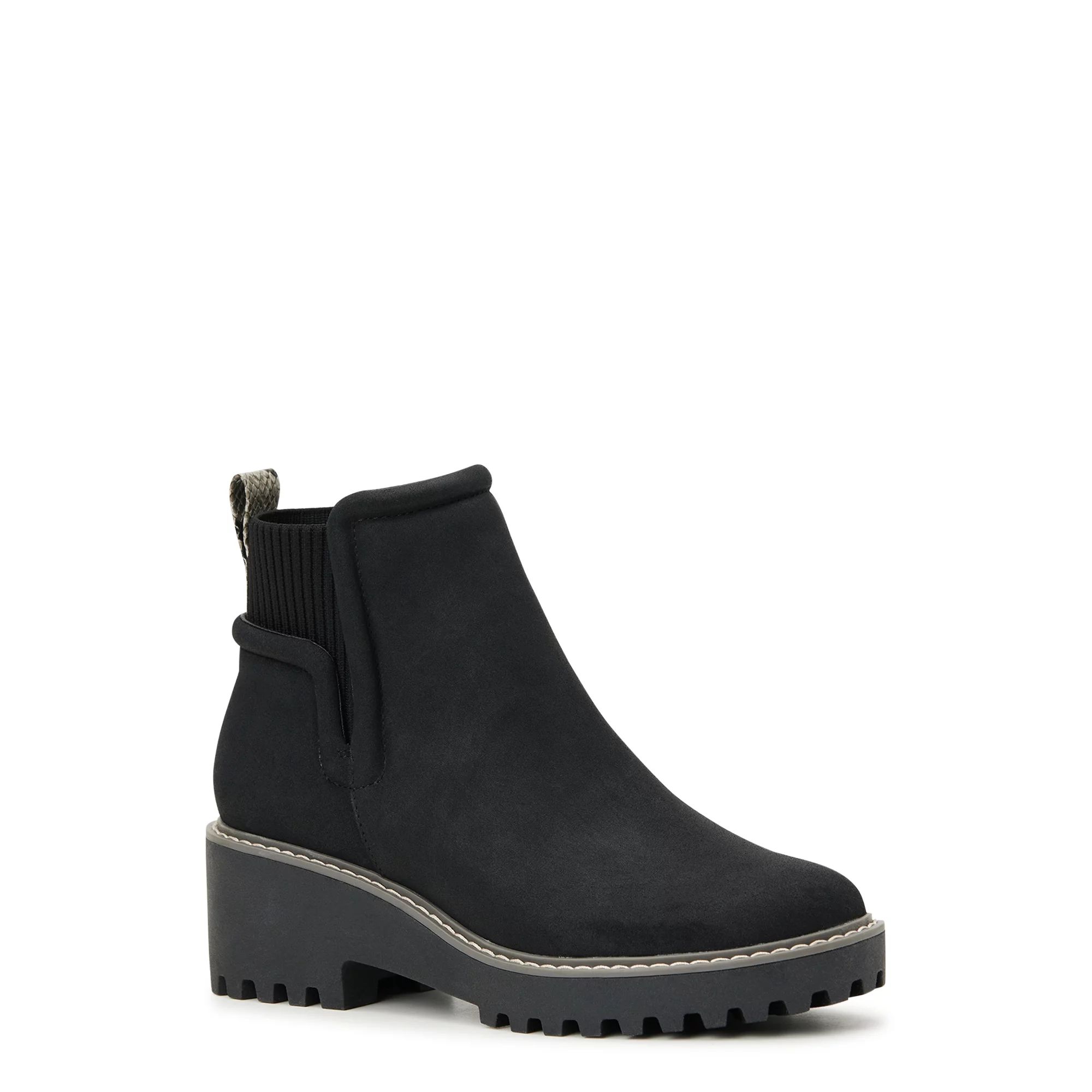 Time and Tru Women's Rib Collar Lug Booties | Walmart (US)