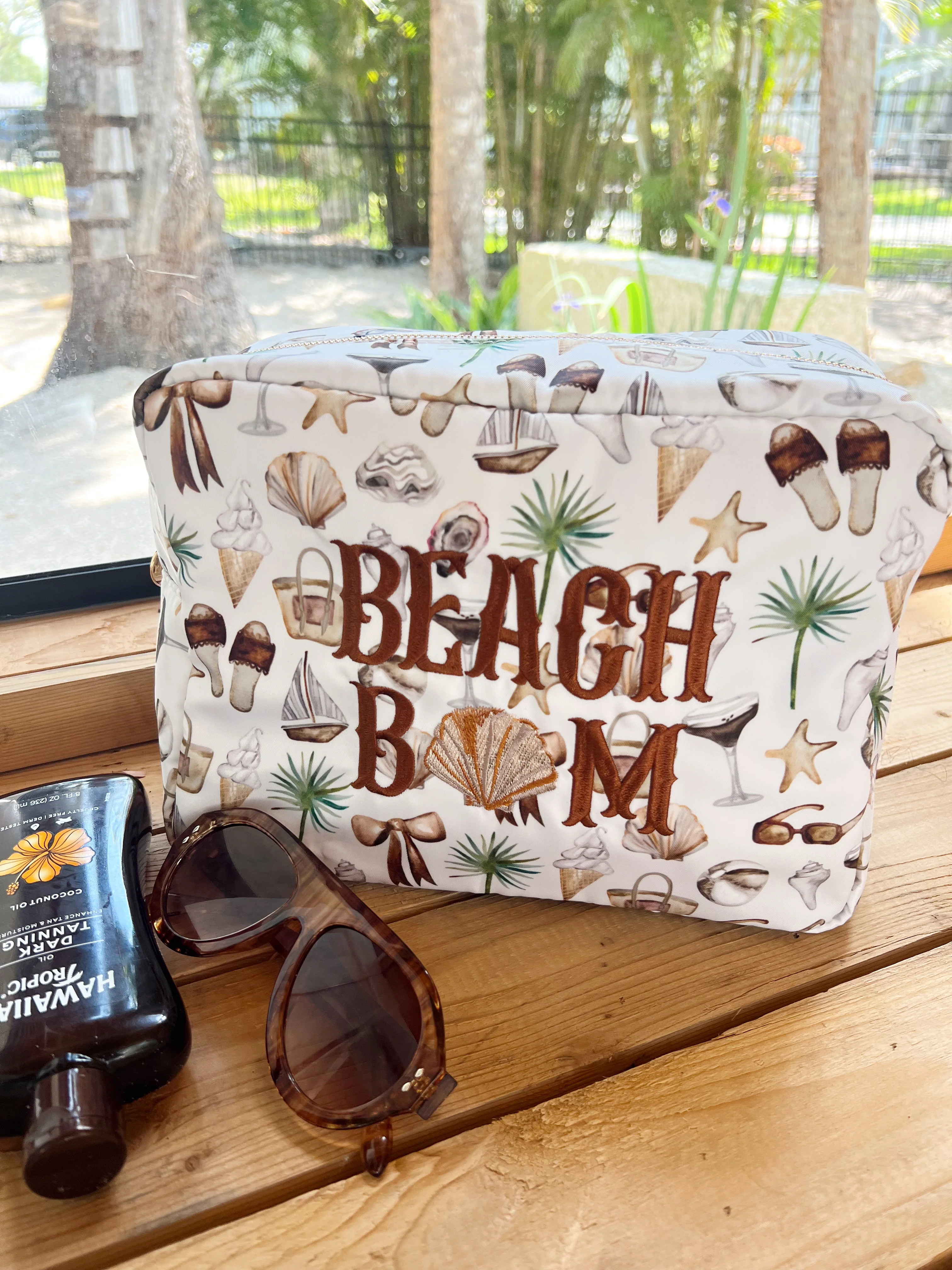 Beach Bum - Neutral Coastal Cocktail XL Bag | KenzKustomz