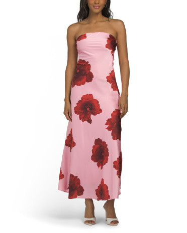 Placed Floral Satin Dress | TJ Maxx