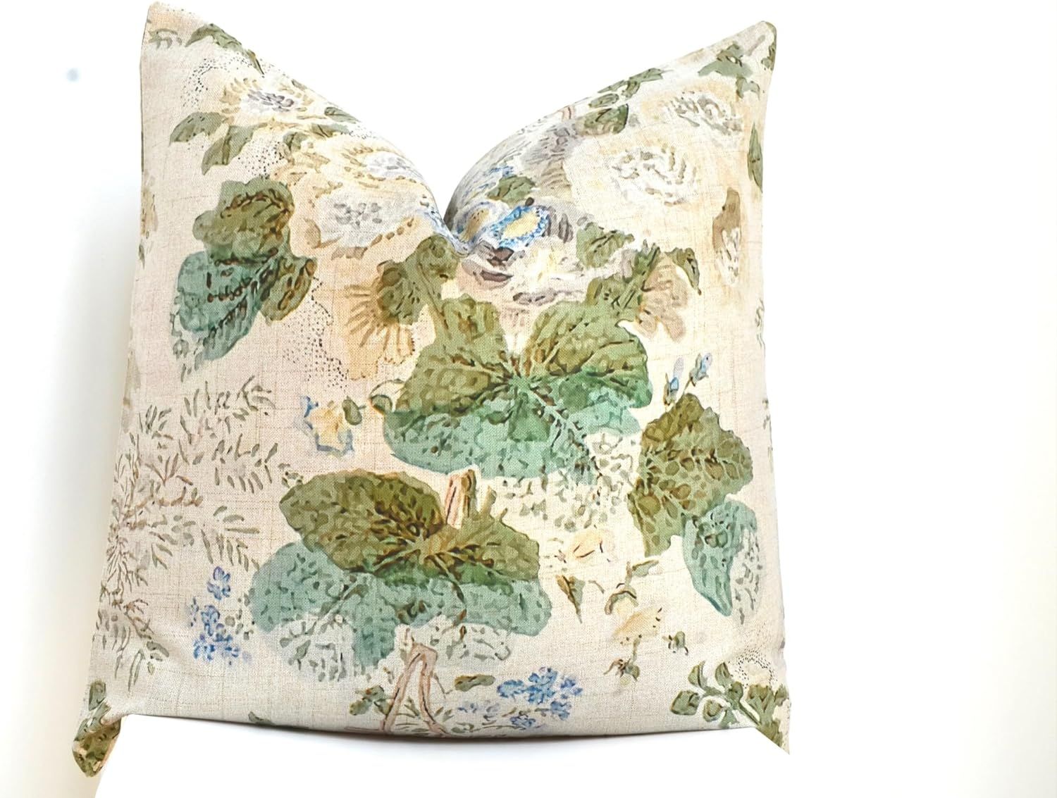 Decorative Nature Floral Leaf Print Pillow Cover in Ivory and Green for Home Decor/Design, Throw ... | Amazon (US)