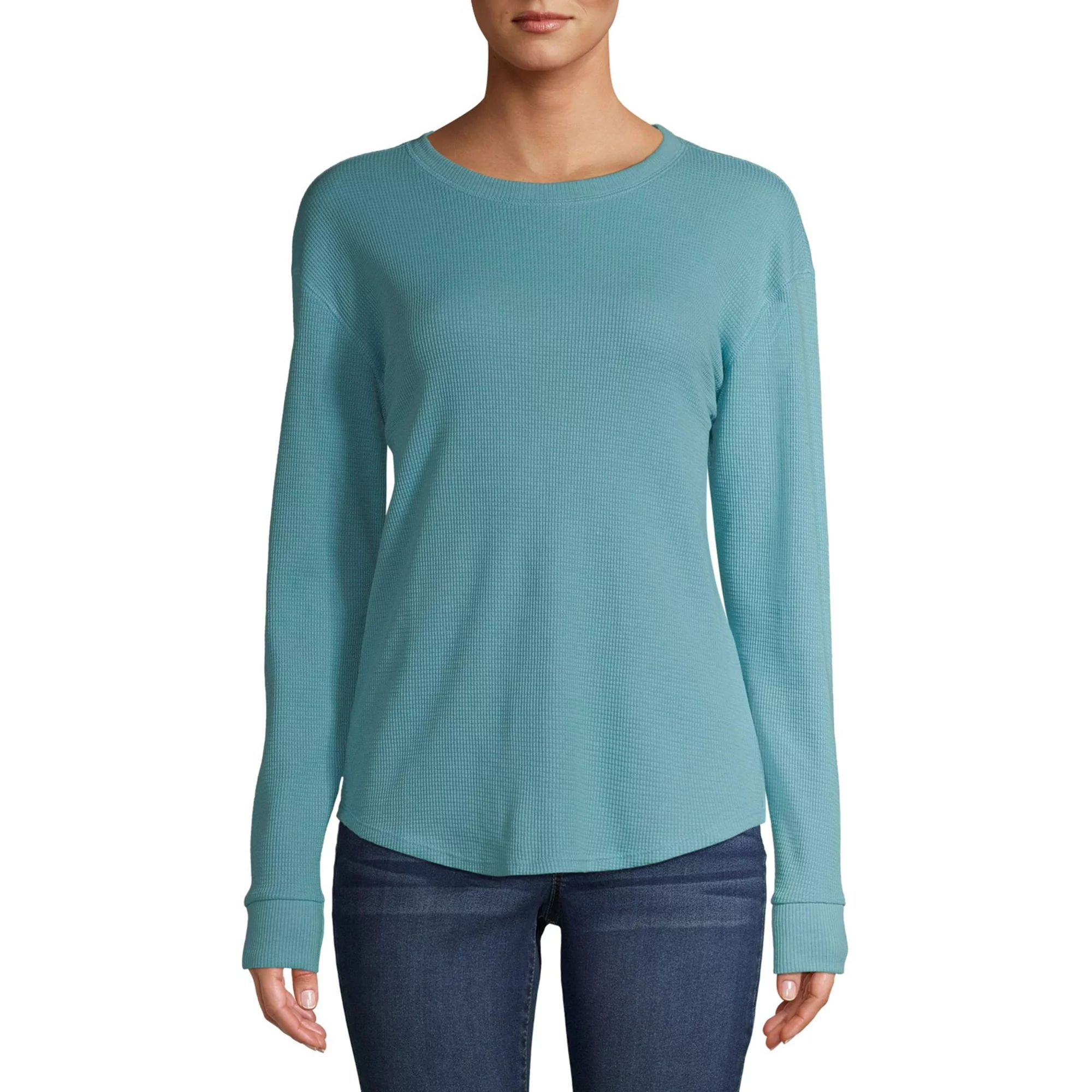 Time and Tru Women's Long Sleeve Thermal T-Shirt | Walmart (US)
