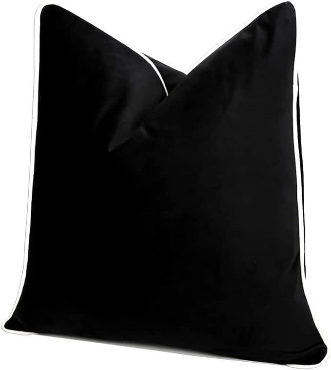 THE-TINOART Decorative Throw Pillow Covers Ultra Soft Velvet Black White Cushion Cover for Couch ... | Amazon (US)