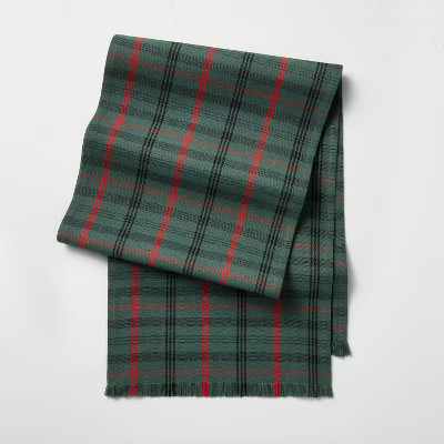 Tartan Plaid Table Runner Dark Green/Red - Hearth & Hand™ with Magnolia | Target