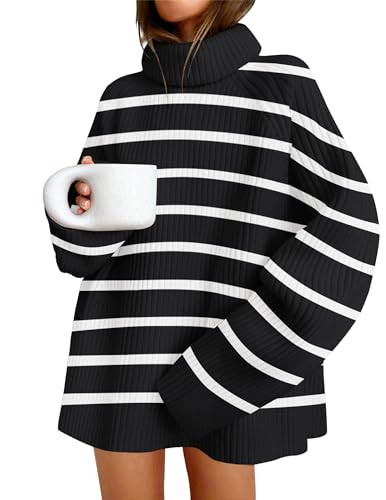 ZESICA Women's 2024 Winter Sweaters Oversized Turtleneck Long Sleeve Chunky Knitted Pullover Swea... | Amazon (US)