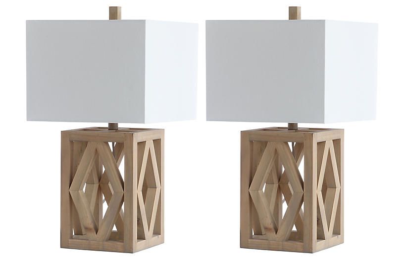 S/2 Penelope Table Lamps, Natural | One Kings Lane