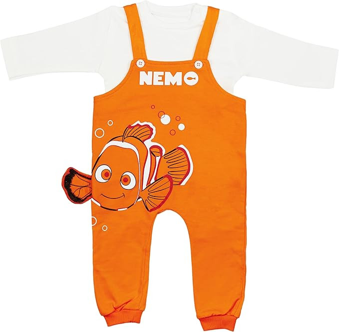 Finding Nemo Cotton Baby Overall /Romper With Long Sleeve Tshirt For Newborns & Infants – 2 PIE... | Amazon (US)