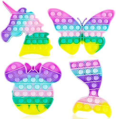 Woplagyreat 4 Pack Pop Popit Poppit Poppet Its Popper Fidget Sensory Popitsfidgets Set Kit Toy St... | Amazon (US)