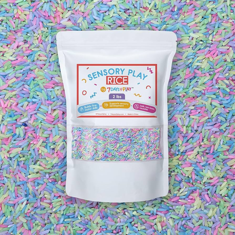 Easter & Spring Sensory Play Rice for Kids, 2 lbs – Pastel Sensory Bin Filler for Scooping, Pou... | Amazon (US)