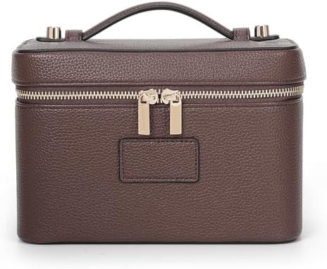 Makeup Bag Vanity Case for Women Leather Cosmetic Bag Travel Toiletry Bags Portable Makeup Organi... | Amazon (US)