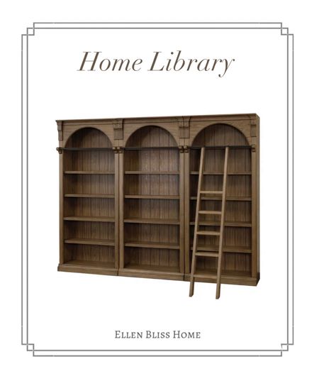 Beautiful library bookcase with ladder. Beautiful moulding and color. Home library, home office, den decor. 

#LTKStyleTip #LTKSaleAlert #LTKHome