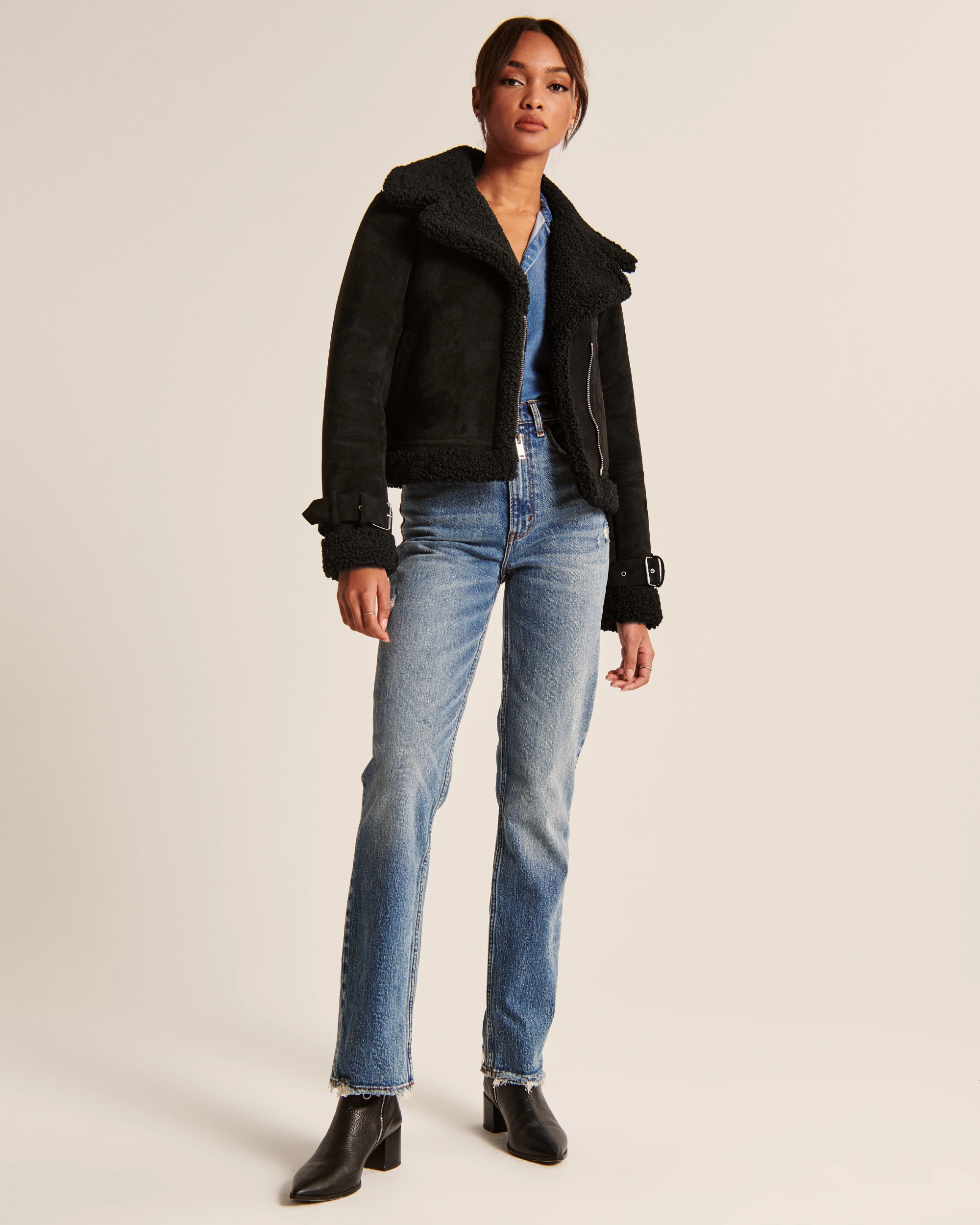 Shearling Aviator Jacket | Abercrombie & Fitch (US)