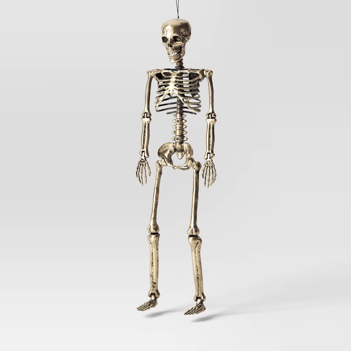 36" Posable Skeleton Halloween Decorative Prop Shiny Champagne with Weathered Finish - Hyde and E... | Target
