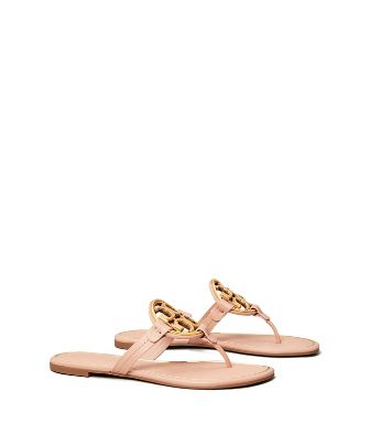 Tory Burch Miller Metal-Logo Sandals, Leather | Tory Burch (US)