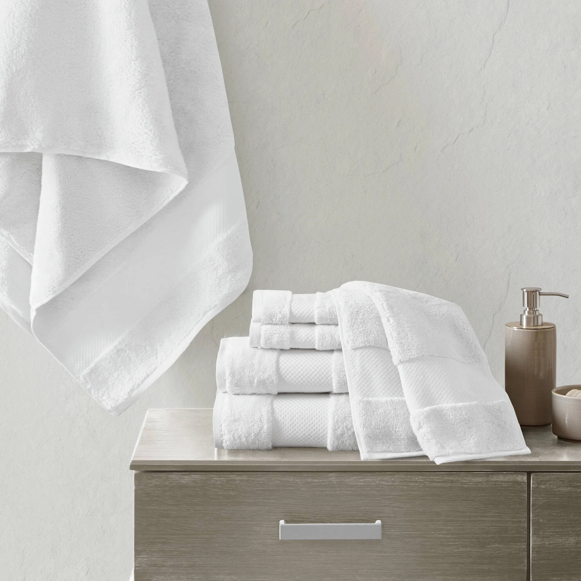 Turkish 100% Cotton Oversized Quick Dry Highly Absorbent Towel Set | Wayfair North America