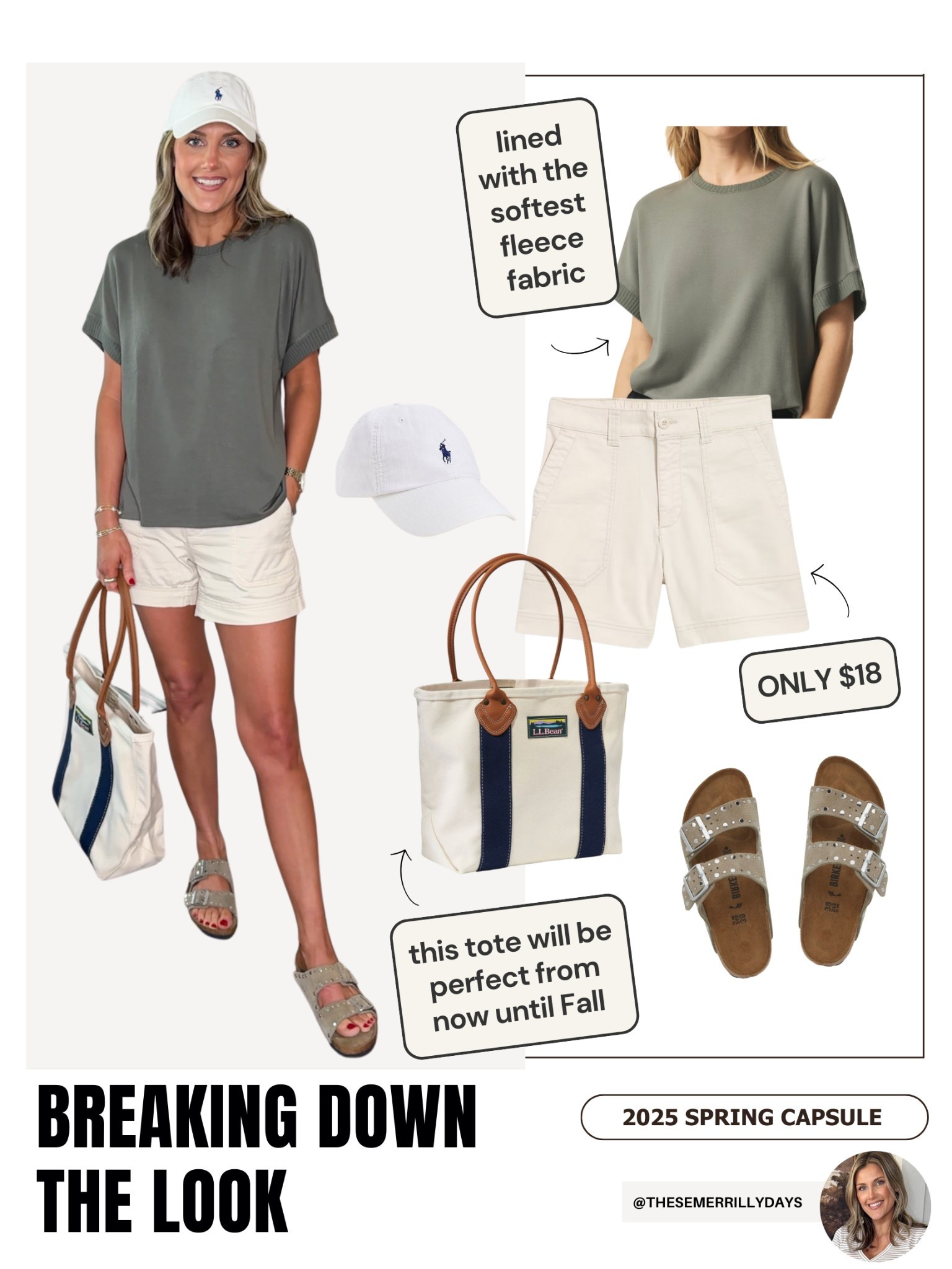 Casual Spring Outfit idea. 
Small in top / XS in shorts

#LTKItBag #LTKShoeCrush #LTKFindsUnder100