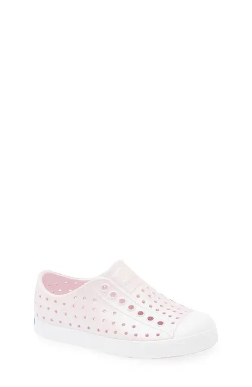 Native Shoes Kids' Jefferson Bling Slip-On Sneaker in Barely Pink Bling/White at Nordstrom, Size 9 M | Nordstrom
