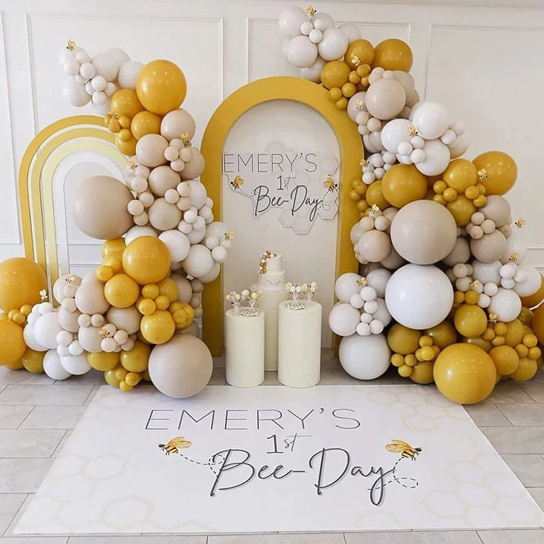 DIY Double Stuffed Balloon Garland Kit, Mustard, Almond, White, Pastel Yellow, Bridal Shower, Bab... | Etsy (US)