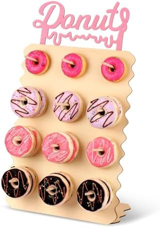 Reusable Donut Wall Stand for Party Cute Donut Party Decorations Wooden Donut Display Board for D... | Amazon (US)
