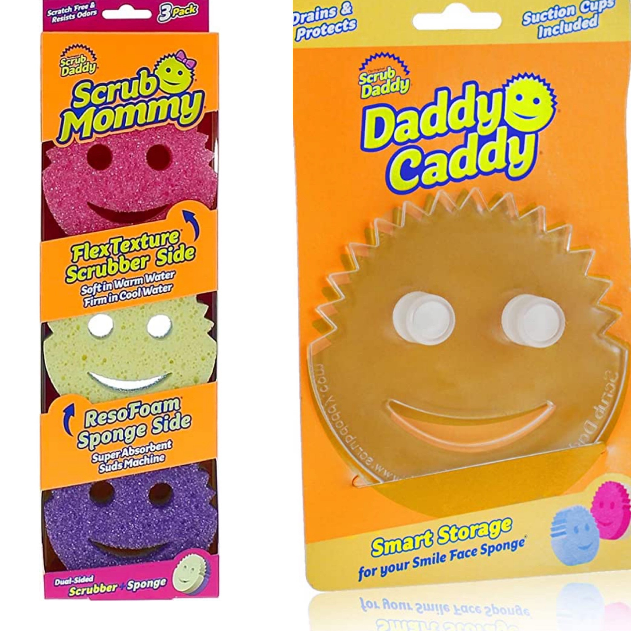 Scrub Daddy, Daddy Caddy - Smile Face Sponge Holder With Built