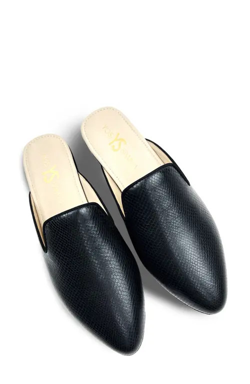 Yosi Samra Vidi Snake Embossed Mule in Black Snake at Nordstrom, Size 8 | Nordstrom