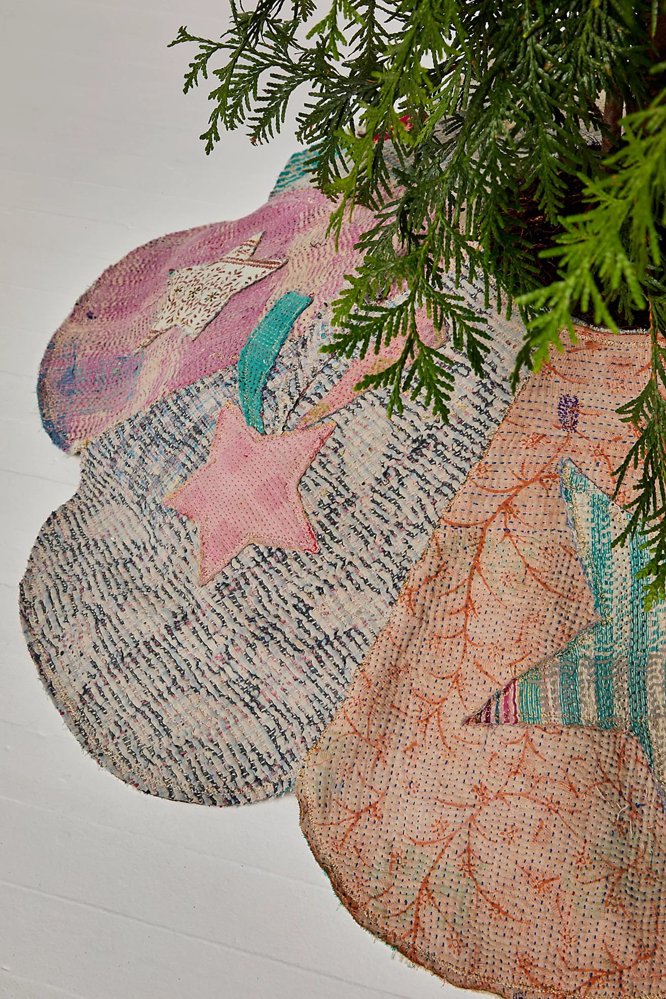 Skippy Cotton Applique Kantha Tree Skirt | Free People (Global - UK&FR Excluded)