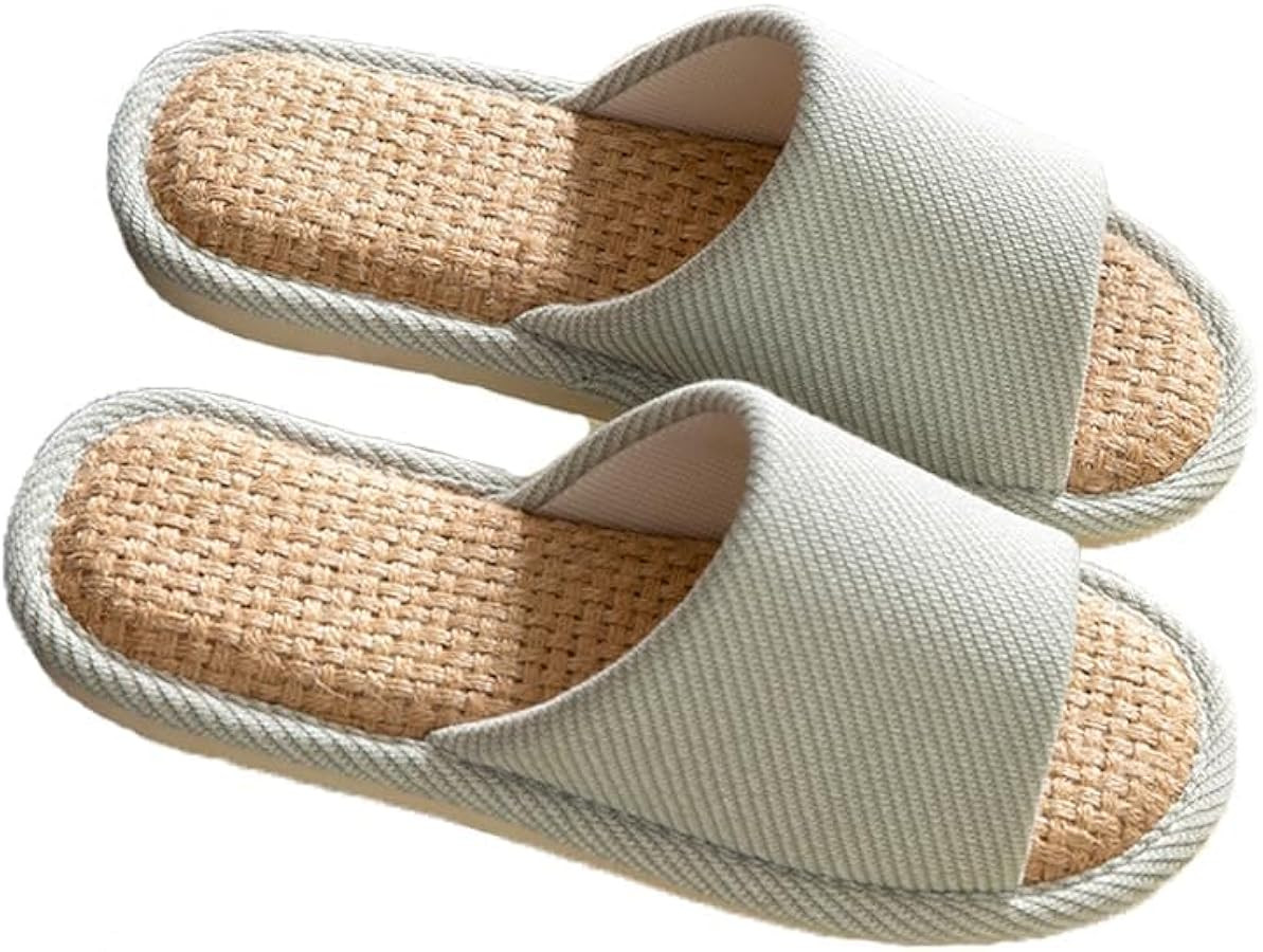 Linen Slippers - Indoor Summer Silent Slippers For Women And Men | Amazon (US)