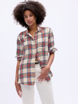 Relaxed Plaid Flannel Easy Shirt | Gap Factory