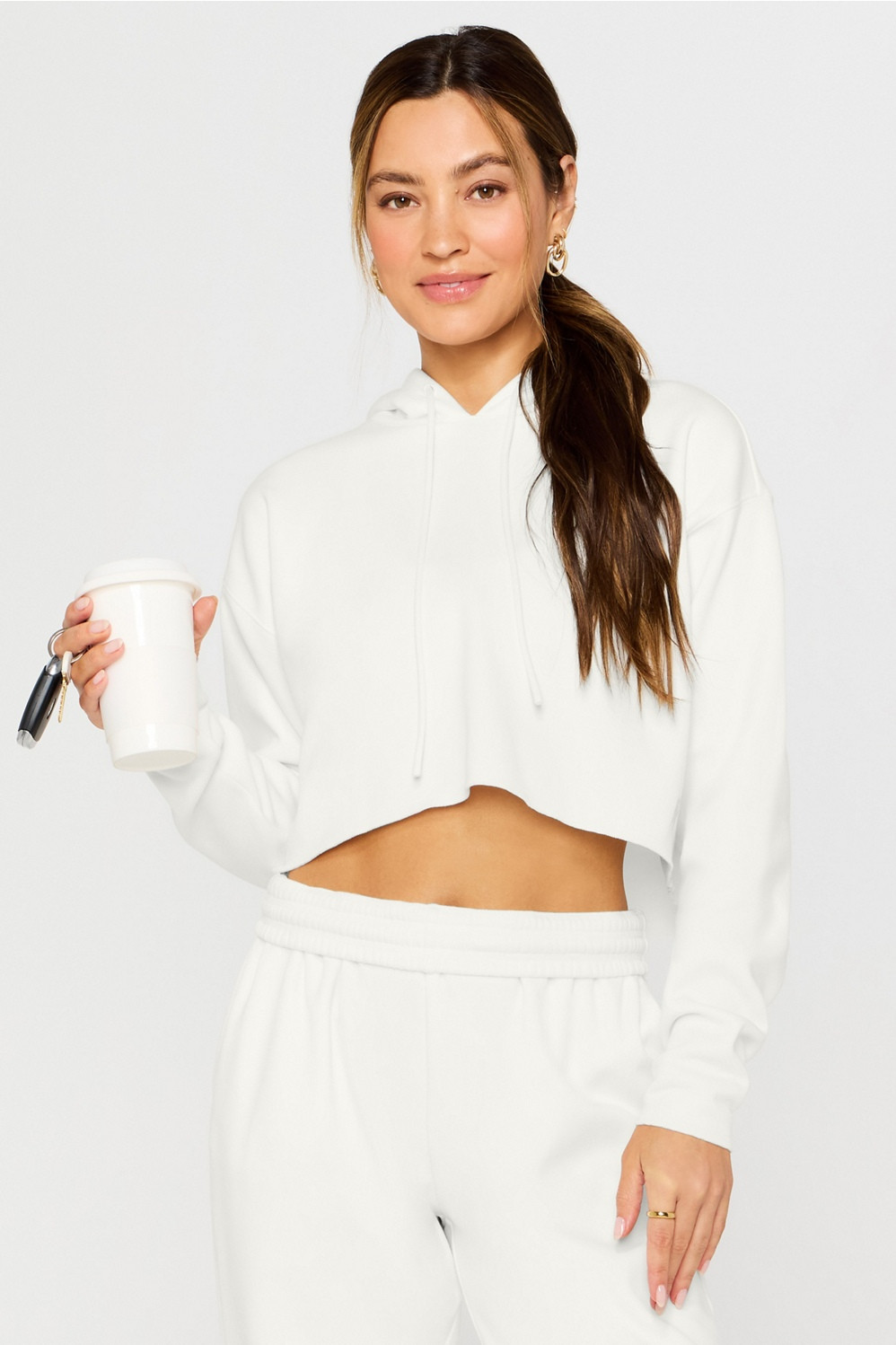 Cozy Fleece Everyday Cropped Hoodie | Fabletics - North America