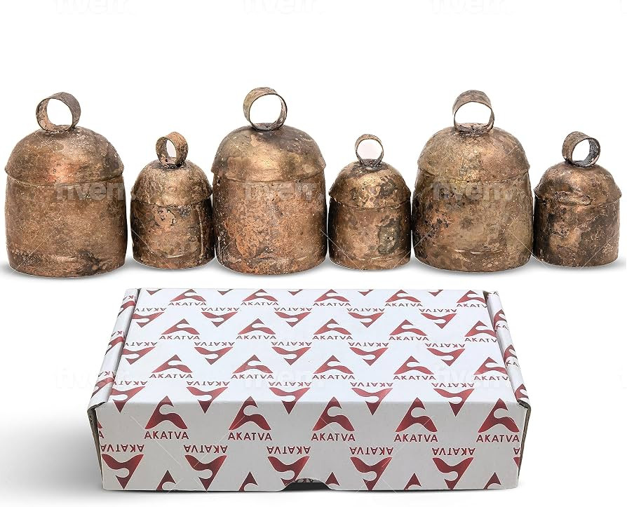 Akatva Christmas Bells for Decoration – Cow Bells for Rustic Christmas Decor – Gold Bells for... | Amazon (US)