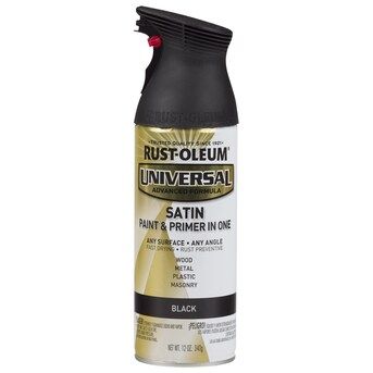 Rust-Oleum Universal Satin Black Spray Paint and Primer In One (NET WT. 12-oz) | Lowe's