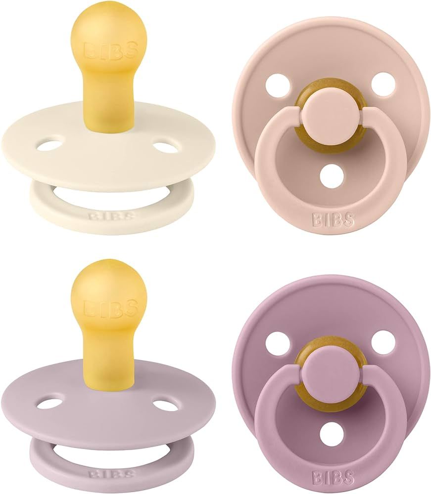 BIBS Pacifiers - Colour 4 Pack | Round Nipple Baby Pacifier | BPA Free Natural Rubber Latex Sooth... | Amazon (US)