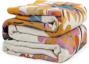 MSGKV Boho Cotton Throw Blanket 60''x80'', Soft Lightweight Blanket for Couch, Bed, Travel, Picni... | Amazon (US)