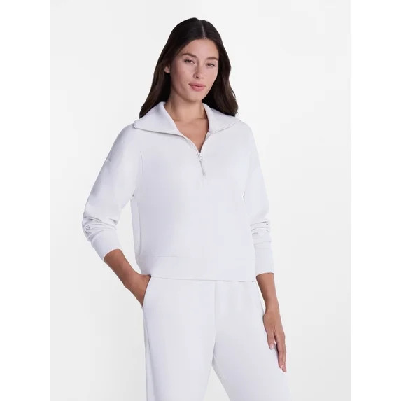 Avia Women's and Women's Plus Quarter-Zip ScubaKnit Pullover, Sizes XS-4X | Walmart (US)