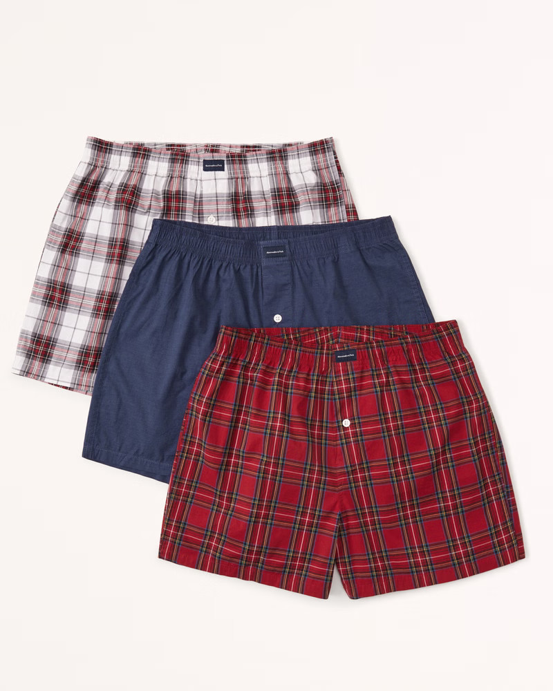 3-Pack Woven Logo Boxers | Abercrombie & Fitch (US)