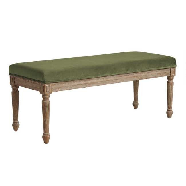 Paige Velvet Upholstered Dining Bench | World Market