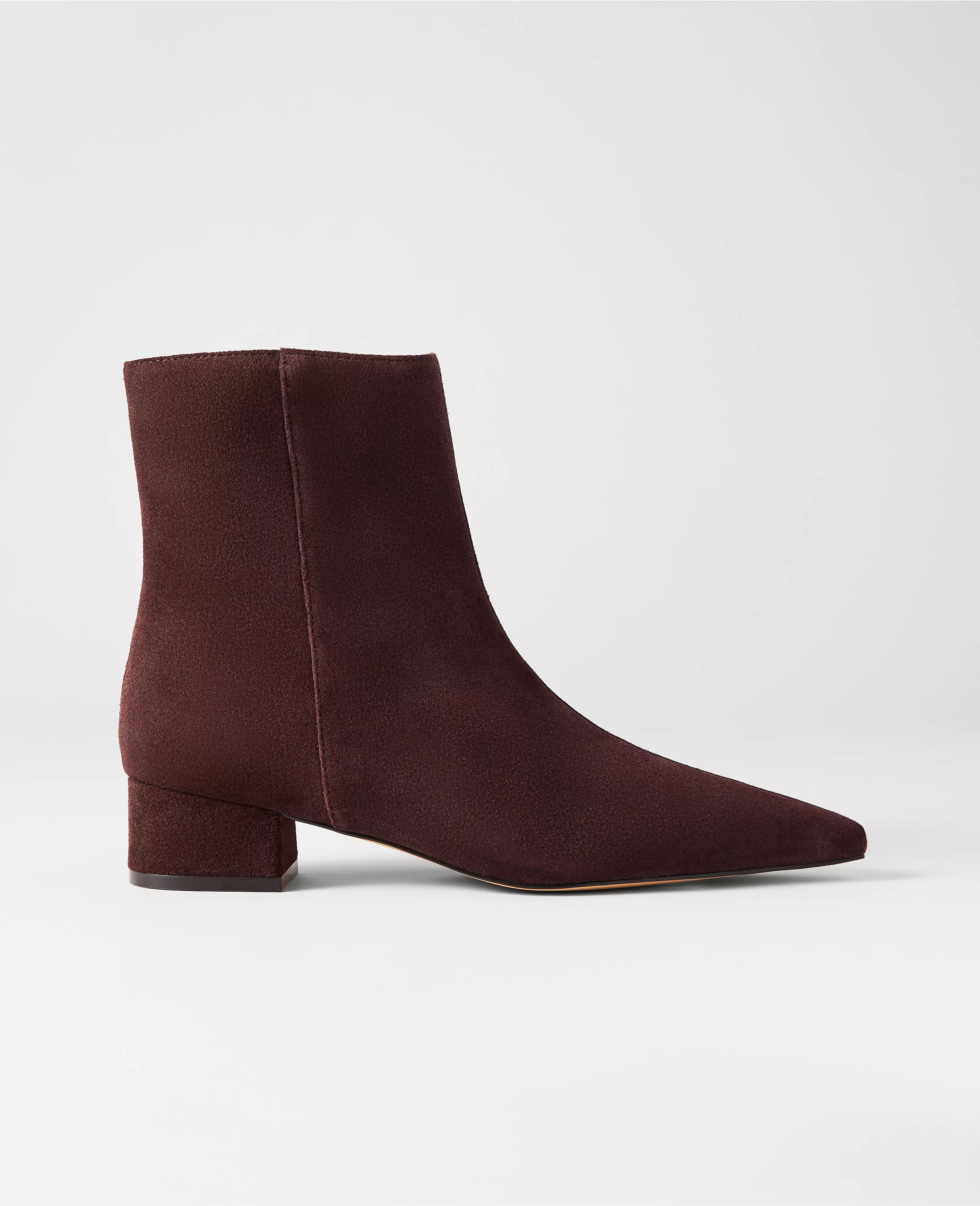 Suede Nip Toe Bootie | Ann Taylor