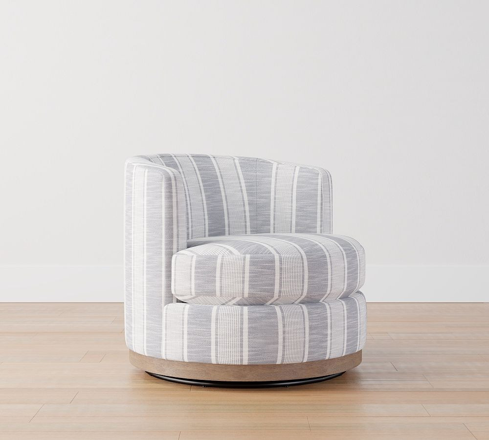 Balboa Wood Base Swivel Chair | Pottery Barn (US)