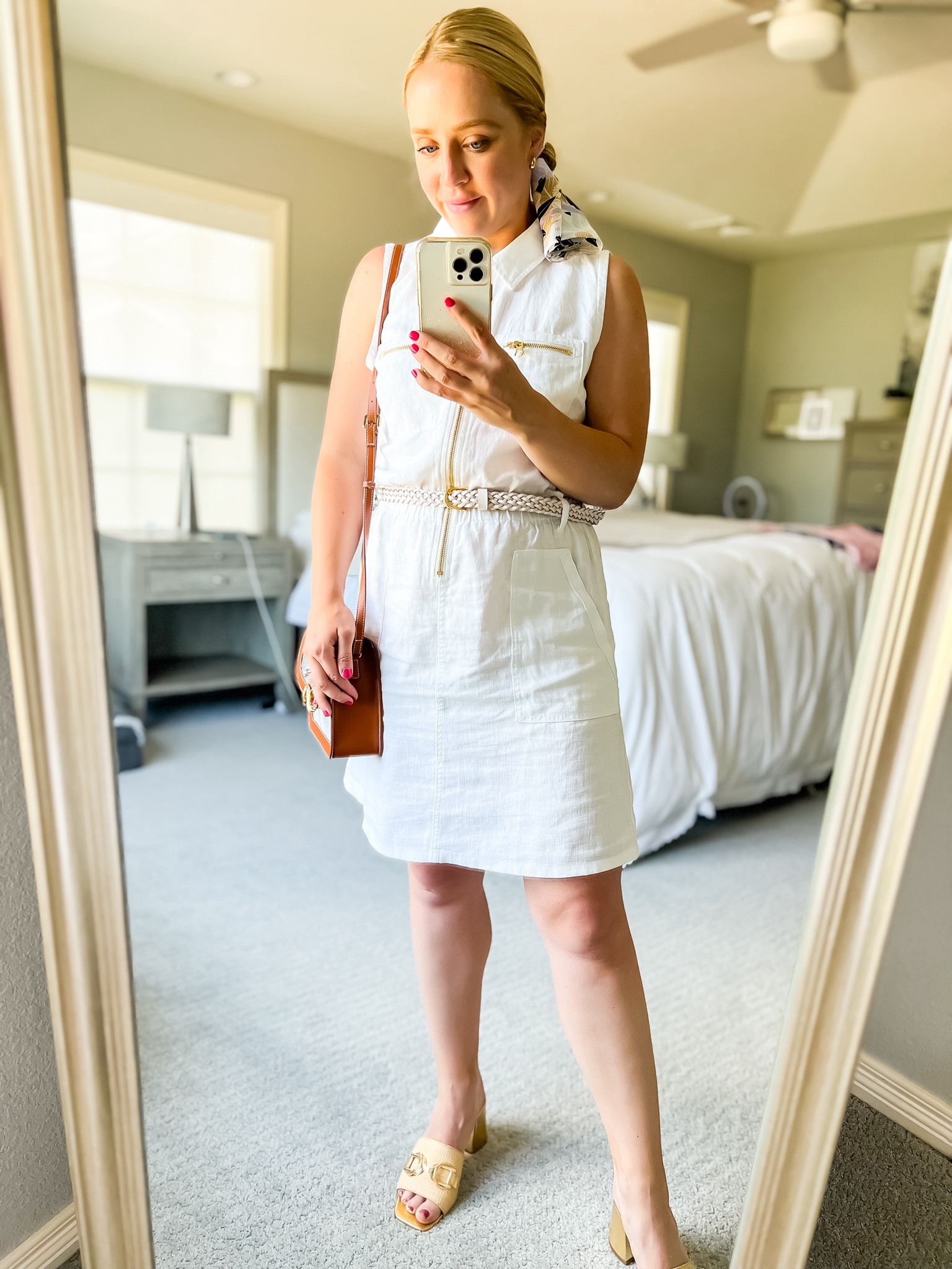 This dress is so versatile and can be dressed up for happy hour or it can take you to a weekend farmers market. The gold zipper detailing is my fav feature. White dress fits tts. 

Summer outfit. Casual dress. Summer dress. White dress. Casual outfit. Weekend outfit. 

#LTKFindsUnder100