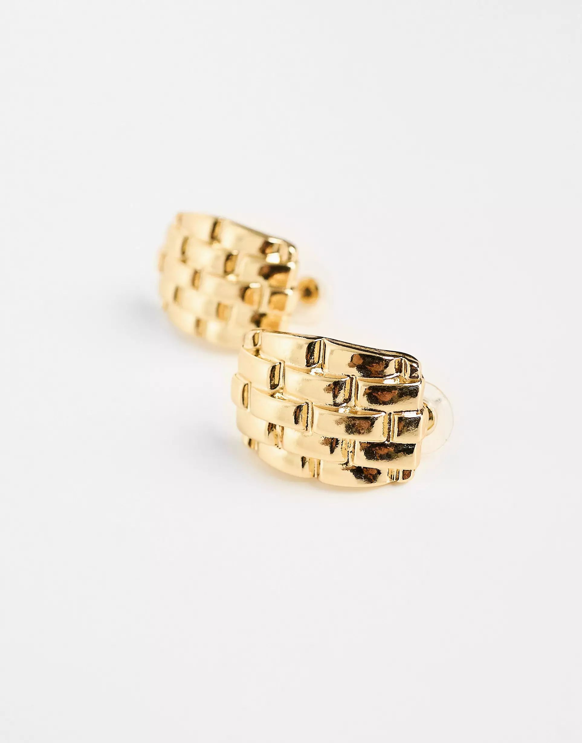 DesignB London vintage look oversized earrings in gold | ASOS (Global)