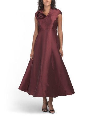 Cap Sleeve Floral Applique Maxi Dress | Midi Dresses | Marshalls | Marshalls