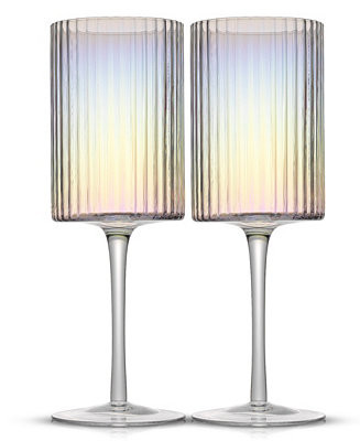 JoyJolt Christian Siriano Chroma Iridescent Red Wine Glasses - Macy's | Macy's