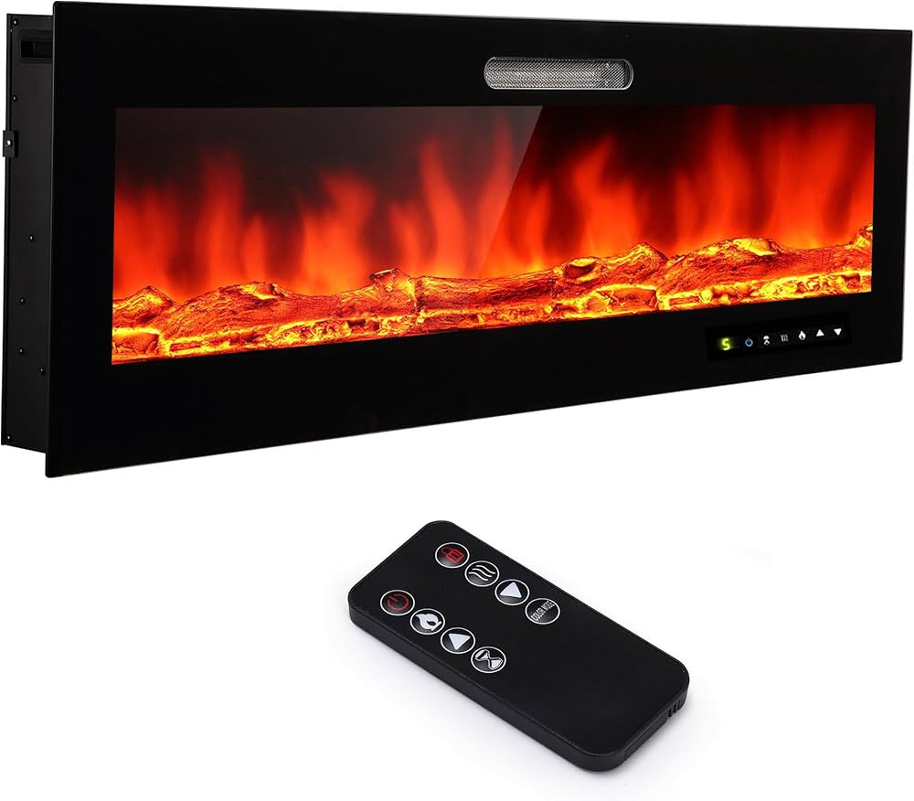 Duraspace 42" Electric Fireplace Insert Wall Mounted Fireplace Heater Recessed Electric Fireplace... | Amazon (US)