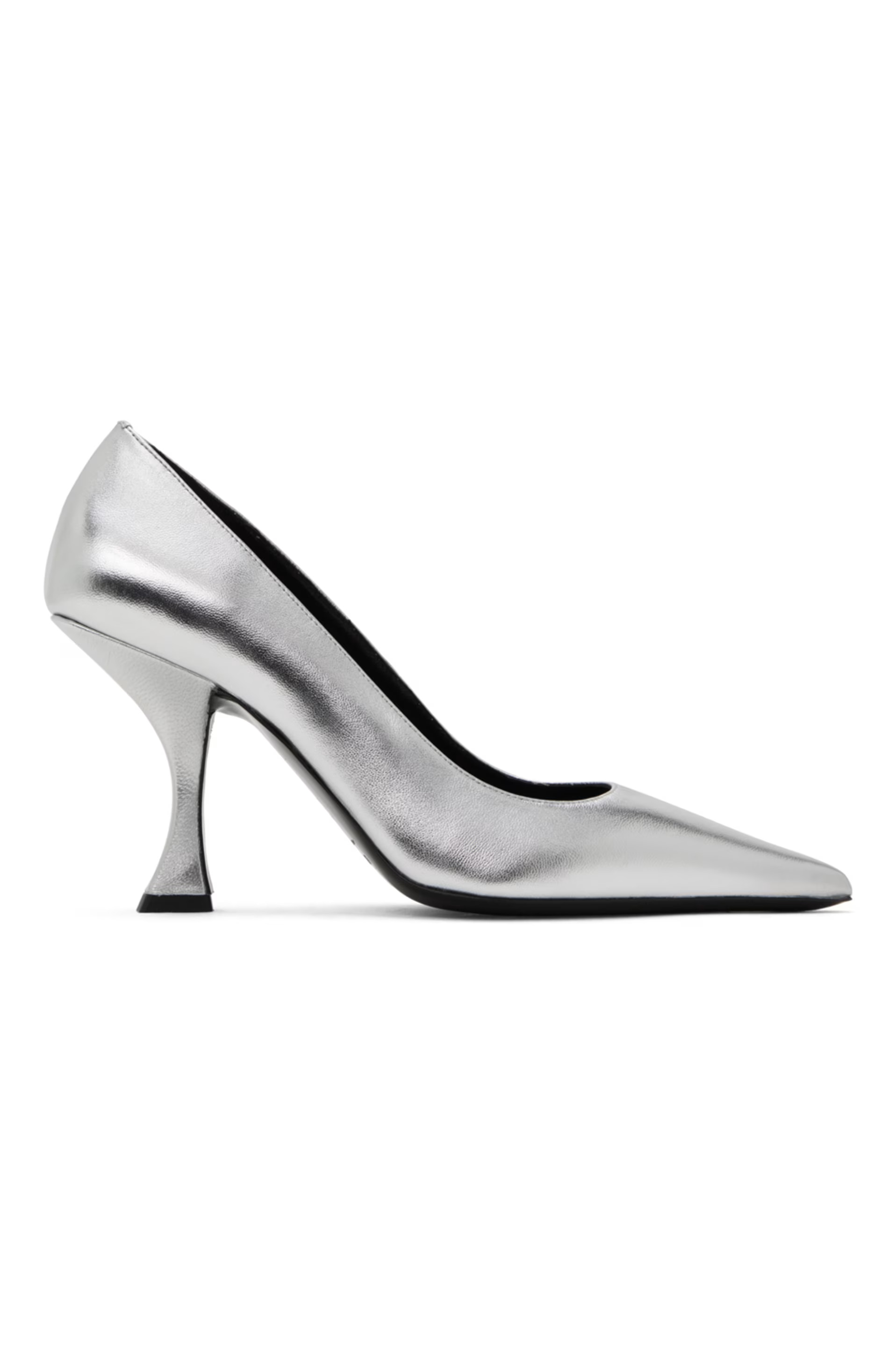 BY FAR - Silver Viva Heel | SSENSE