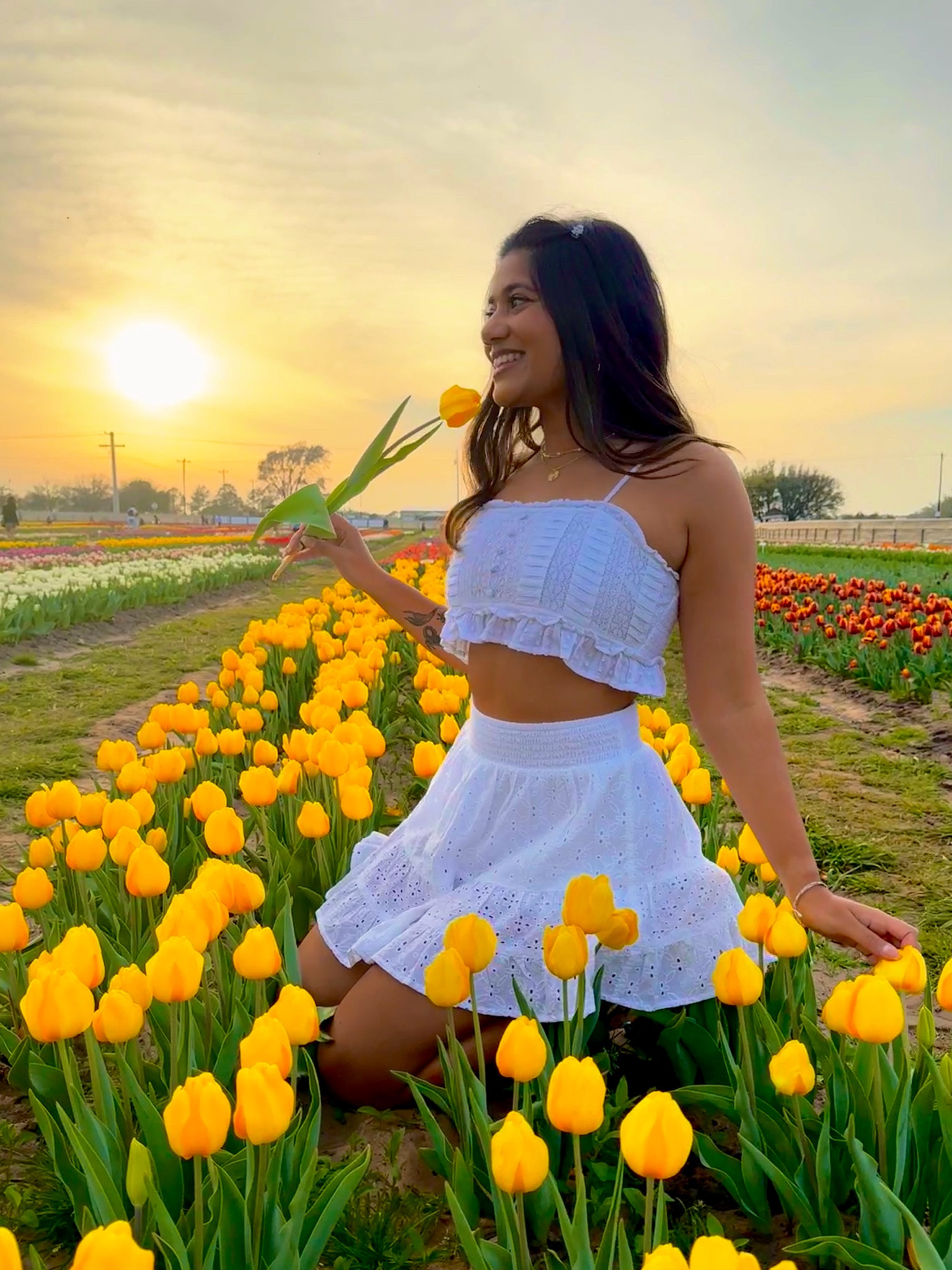all white outfit, white two piece, white skort, white crop top, dainty outfits, springs outfits, flower field, tulips, american eagle, white skirt, flowy skirt, spring, white, two piece

#LTKSeasonal #LTKSpringSale