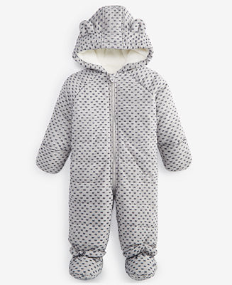First Impressions Baby Girls and Boys Hooded Flocked Hearts Footed Snowsuit, Created for Macy's  ... | Macy's