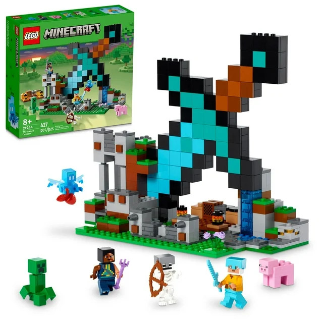 LEGO Minecraft The Sword Outpost Building Set with Creeper, Warrior, Pig & Skeleton Figures, 2124... | Walmart (US)