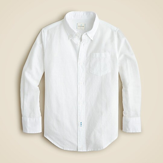 Boys' button-up linen-blend shirt | J. Crew US