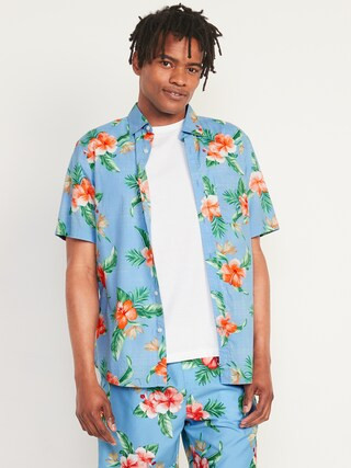 Everyday Built-In Flex Printed Short-Sleeve Shirt for Men | Old Navy (US)